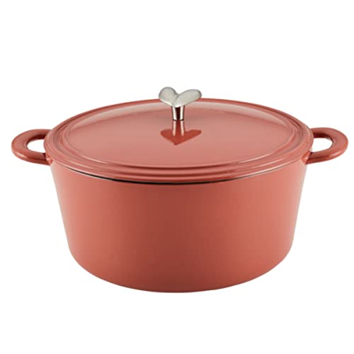 Ayesha Curry Kitchenware Enameled Cast Iron Dutch Oven/Casserole Pot with Lid, 6 Quart, Redwood Red