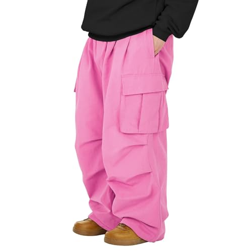 GOFULY Cargo Pants for Men, Drawstring Elastic Waist Sweatpants Hip Hop Parachute Pants Athletic Joggers Trouser with Pocket3