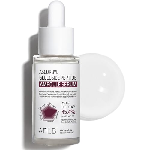 APLB Ascorbyl Glucoside Peptide Ampoule Serum | ASCOR PEPT CEN™ 45.4% 1.35 FL.OZ/Korean Skincare, Wrinkle care, Elasticity care, Improve skin texture, Helps with skin discoloration