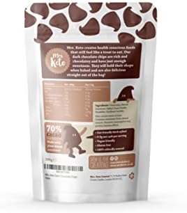 Sugar Free & Vegan 70% Dark Chocolate Chips by Mrs. Keto | Diabetic Friendly Chocolate, Low Carb, No Added Sugar | 200g