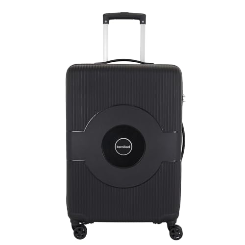 Image of American Tourister Kamiliant Light Weight Set of 3 Trolley Bags 55 cm, 68 cm and 79 cm Small, Medium and Large Hard-Sided Modern Design Polypropylene 8 Wheeler Spinner Luggage (Black)