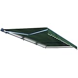 ALEKO Half Cassette Motorized Retractable LED Luxury Patio Awning - 20 x 10 Feet - Green