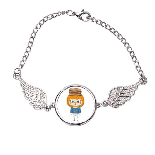 Bracelet en métal ailes d'ange marron taille M pour un style affirmé au quotidien