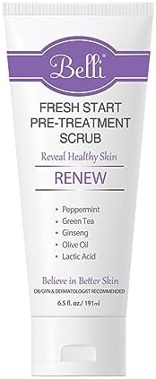 Belli Skincare Fresh Start Pre-Treatment Scrub, Face Cleanser & Facial Scrub for All Skin Types, Detoxifies Skin, Dermatologist Recommended, 6.5 Oz