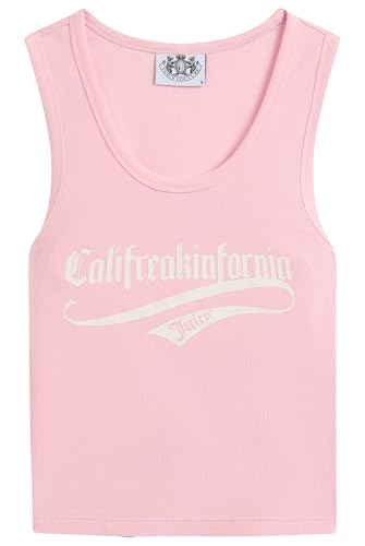 Juicy Couture Damen CALIFREAKINFORNIA Tanktop Trägershirt/Cami Shirt Juicy PINK S