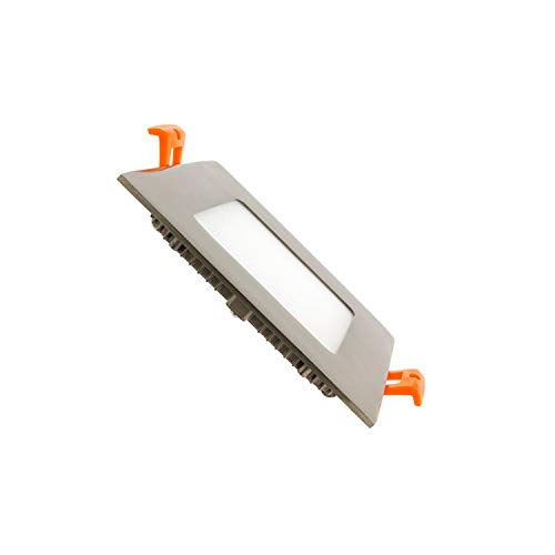 Placa LED Cuadrada SuperSlim 6W Silver Blanco Neutro 4000K - 4500K