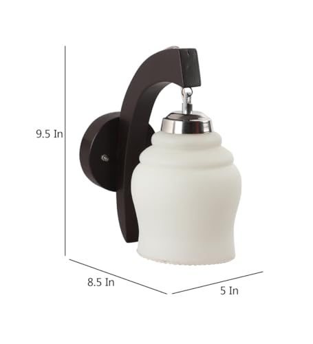 Image of SINOMAN Wall Light for Living Room Modern /Wall Lamps for Bedroom /for Living Room /Wall Lights for Home Decoration /Bedside Wall lamp (Wooden Frosted Light, Without Bulb)