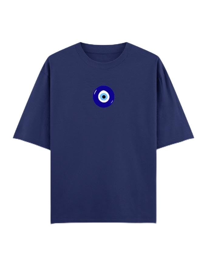 Evil Eye Graphic Printed White Oversized T-Shirt(Thread Forge)-image-14