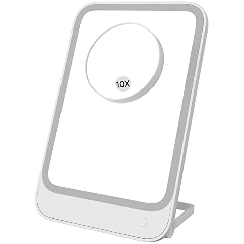 Espejo de Maquillaje LED de ANGNYA con Luces Ajustables y Espejo de Aumento 10x Cover