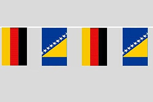 U24 Flaggenkette Deutschland - Bosnien-Herzegowina 6,20 m Fahne Flagge Fahnenkette Fre&schaft