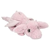 Depesche 14182 Snukis - Kuscheltier Drache in Rosa, mit weichem Fell und rosa Glitzer-Augen, ca. 50 cm großes Plüschtier