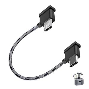 Micro AB to USB C Cable Compatible with DJI Mini SE Mavic Mini Mavic 2 Pro Mavic 2 Zoom Mavic Air Mavic Pro Platinum, Remote Controller Cable 15cm Data OTG, Right Angle USB C Adapter, Fast Charging