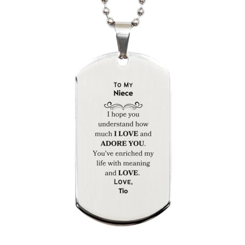 SOFEELSTORE to My Niece Silver Dog Tag, Sentimental Gifts for