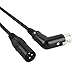 CableCreation XLR Microphone Cable, Right Angle 15 FT XLR Female to Male Balanced 3 PIN Mic Cables, Black