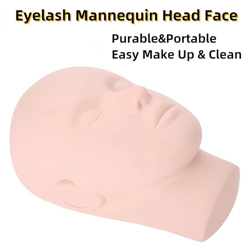 Czrleaty Mannequin Head Face for Makeup Practice, Facial Mannequin Head