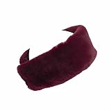 surell Faux Rex Rabbit Fur Winter Headband/Scarf - Fuzzy Furry Plush Adjustable Headband - Fall Wint