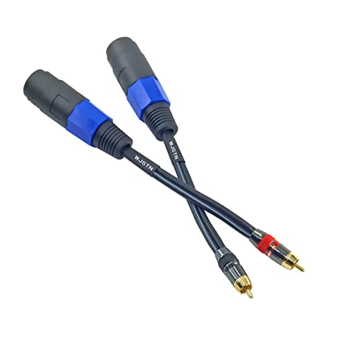 WJSTN Lot de 2 adaptateurs RCA vers speakon femelle vers haut-parleur RCA mâle 15,2 cm – vue 3