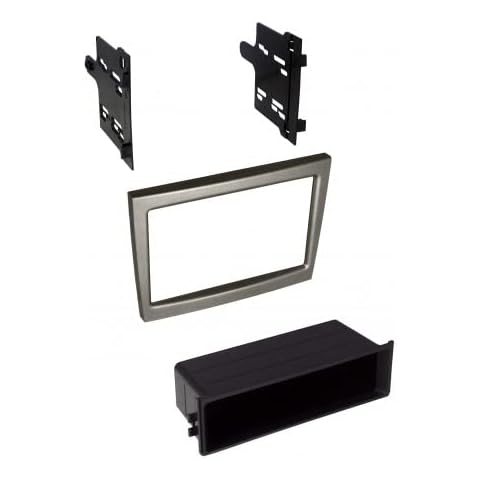 Carxtc Double or Single Din Installation Car Stereo Dash Kit for Aftermarket Radio Trim is Silver Color Cover