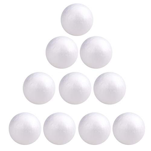PRETYZOOM 10pcs 4cm Craft Foam Balls White Polystyrene Smooth Round Ball for Arts and Crafts Round Foam Balls for Drawing School Project Christmas Holiday Party DIY Ornament - Image 2