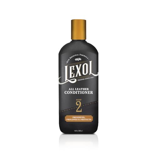 Lexol All Leather Conditioner for Car Seats and Interiors, Couches and Furniture, Shoes and Boots, Bags and Jackets, Baseball Gloves and Horse Saddles, and More, 16.9 oz Bottle (Step 2 of 2)