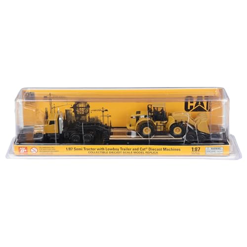 Diecast Masters | 1:87 Scale Cat CT681 Day Cab Tractor with Lowboy Trailer and Cat 950G Wheel Loader | Model 84418 by Diecast Masters - Image 6