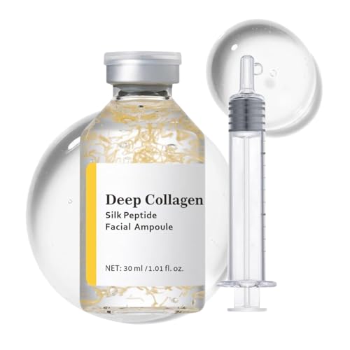 Collagen + Silk Peptide Serum - Silk Peptides Serum for Face - Korean Skincare Anti Aging Serums for Women - Tightening&Firming Intensive Lifting Ampoule - Deep Hydration Micro Infusion System Serums