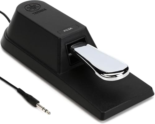Yamaha Piano Style Sustain Foot Pedal with Half-Pedaling for Select Yamaha Arranger Keyboards, Synthesizers, Stage Pianos, Digital Pianos and Keyboards, 5-Foot Cable, 0.25-Inch Plug FC3A