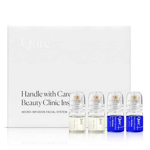 Qure Micro-Infusion System for Face - All Skin Types Easy 5min at-Home Skincare Facial Application - 2 Month Supply Mix Set