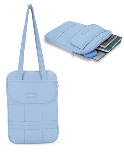 RarePicks Puffy Handle Laptop Sleeve 13" | Laptop Soft Padded Protective Case | Carry Handle Compatible, Laptop/MacBook Air/pro Upto 13" | Water Resistant | Padded Sleeve with Zip Closure (Sky Blue)
