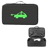 LNGJIN Sac noir pour câble, 46 x 12 x 27 cm, sac de rangement pour tous les câbles, sac de chargement EVA, sac de chargement portable, sac de charge EV, pour câble de charge de véhicules électriques