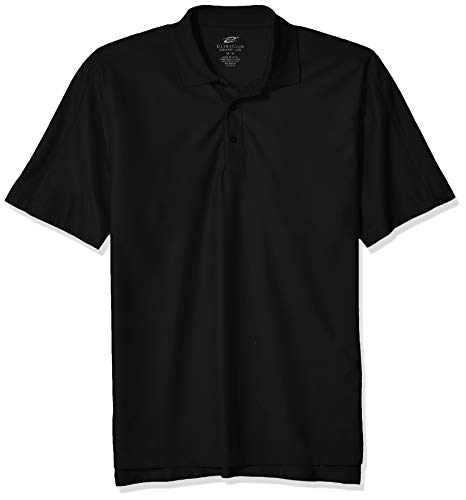 UltraClubs Men's Cool & Dry Elite Performance Polo, Black, 4X-Large