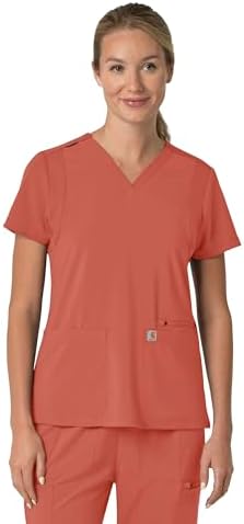 Carhartt Scrubs for Women Force Cross-Flex Panel V-Neck Tops with...