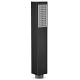 Schläfer 1303035 | Doccetta Quadrata Bagno Nero Opaco Abs - Telefono Doccia - Doccino Monogetto Anticalcare Minimal Attacco 1/2 Pollice (20.86mm) Impugnatura Ergonomica Modello Kubika