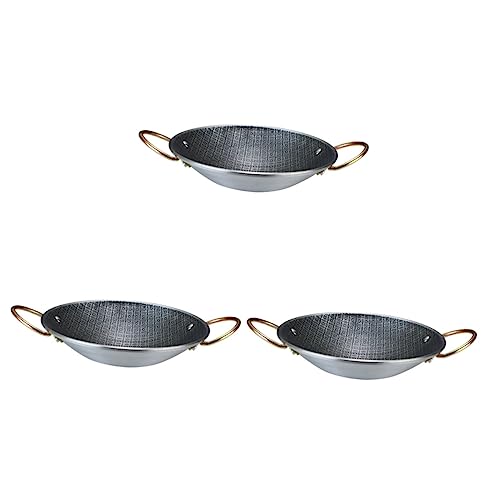 Juego de 3 piezas de Wok de acero inoxidable miniatura 1
