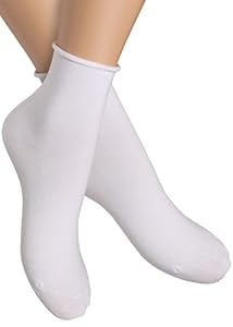 alber's SENSITIVE- 5 Paires | Chaussettes Femme Courtes Sans Élastique | Socquettes Super Confortables | Respirantes | Coutures Fines | Blanc | 39-41