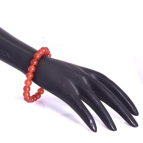 REBUY Red Carnelian Bracelet Natural Certified Healing Stone Bracelet Powerful Gemstone for Confidence & Energy Charged Energized Bracelets for Unisex | Adjustable