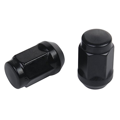 Set of 20pcs Black 1/2-20 Closed End Bulge Acorn Lug Nuts Cone Seat 3/4" 19mm Hex Wheel Lug Nut fit Jeep Cherokee CJ5 CJ7 Commander Liberty Wrangler
