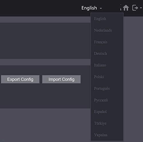 Screenshot of a multi-language selection menu, indicating the device supports various languages for its interface.