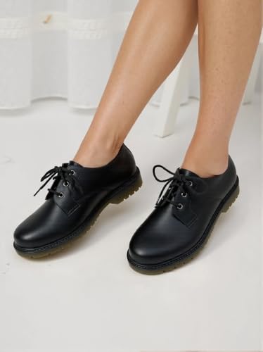 Image of BEST TRENDY Women's Mary Jane Shoes - Classic Black Oxford Shoes with T-Strap Design | Comfortable & Stylish Mary Janes for Women | Casual & Dressy T-Strap Mary Jane Flats