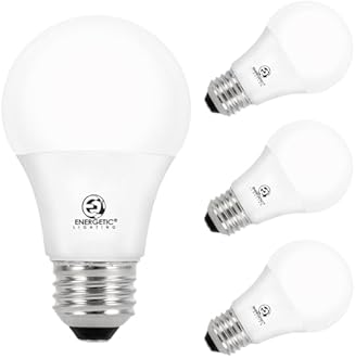 ENERGETIC SMARTER LIGHTING A19 LED Bulbs 60 watt Equivalent, Cool White 4000K, E26 Medium Base, Non-Dimmable LED Light Bulb, UL/ETL Listed, 4-Pack
