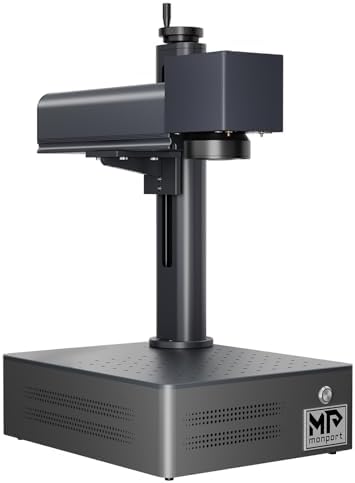 Monport 30W Fiber Laser Engraver, LightBurn Compatible Laser Marking Machine with Red Dot Pointer, 5.9"x5.9" Metal Etching Machine for Metal Marking with 100000 Hour Lifespan BSLcad Included