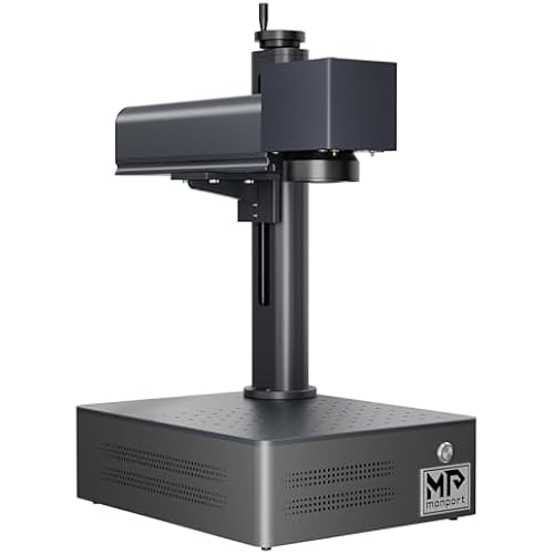 Monport 30W JPT & MOPA Fiber Laser Engraver with 3D & Deep Engraving,6.9"x6.9" Work Area 10,000mm/s Laser Marking Machine for Metal Color Marking BSLcad Included for Jewelry, Metal, Leather, Dog Tags