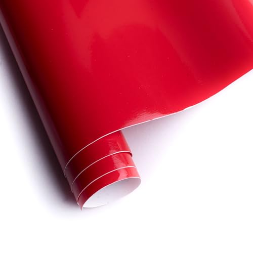 Image of Itsy Bitsy Vinyl Glossy Red 12inch X 2ft 1 Roll | for Home Kitchen Countertop, Cabinet Furniture, Oil Proof, Table Top, Wall, Car Wrap Sheet, Wallpaper, Waterproof Vehicle Sticker