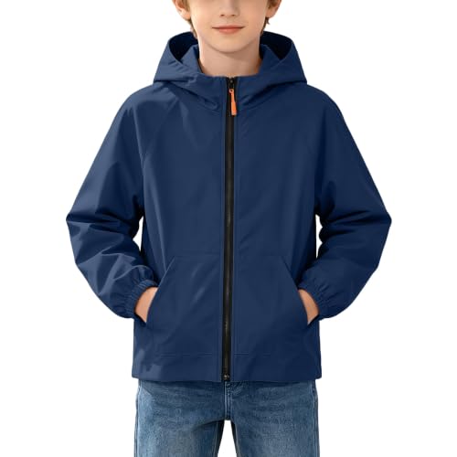 Boys Girls Waterproof Rain Jacket Lightweight Windbreaker Coat 14-15 Years