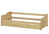 Erst-Holz® Sofabett zweiter Schlafplatz Bettgestell ohne Zubehör 90x200 Bettkasten Kiefer massiv 60.34-09oR