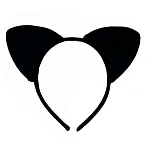 Acan Conjunto 3 peças de fantasia de gato de cor preta, complemento para carnaval, halloween e celebrações. Tamanho das orelhas: 18 x 20,5 x 2 cm