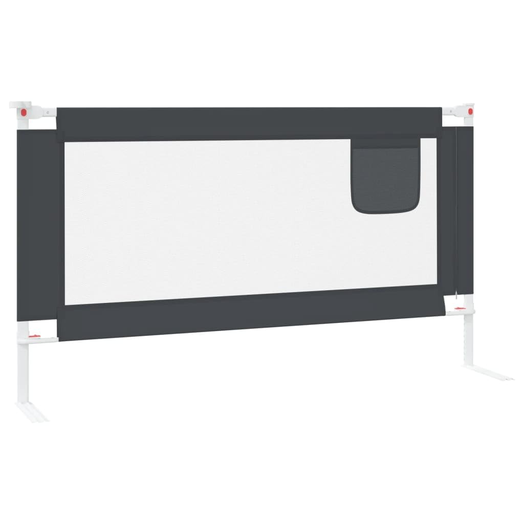 SKM Barrera protectora para cama infantil, color gris oscuro, 150 x 25 cm, tela, peso: 2,82 kg, 10229
