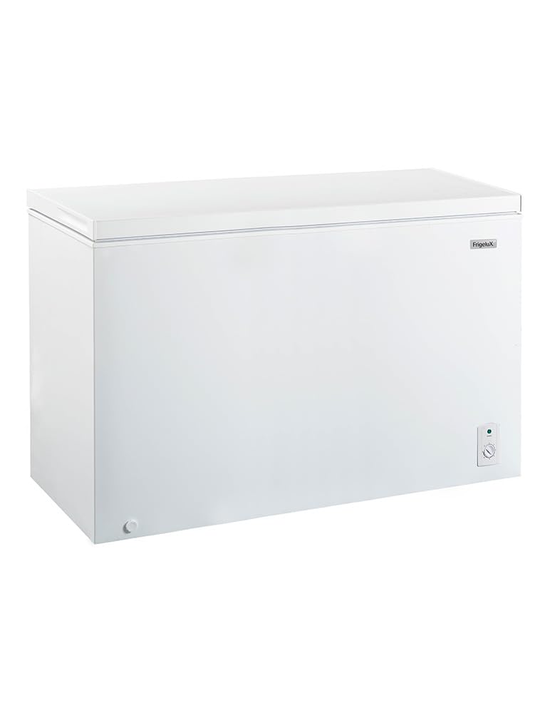 Congélateur Coffre Blanc FrigeluX CCO400BE 395L Classe E - Efficacité Énergétique, Thermomètre Digital, Dégivrage Facile, 135,5x71x84,5 cm
