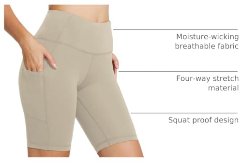 Image of baleaf Women's 8 inch / 5 inch / 3 inch Biker Shorts High Waist Yoga Workout Gym Running Volleyball Spandex Shorts with Pockets