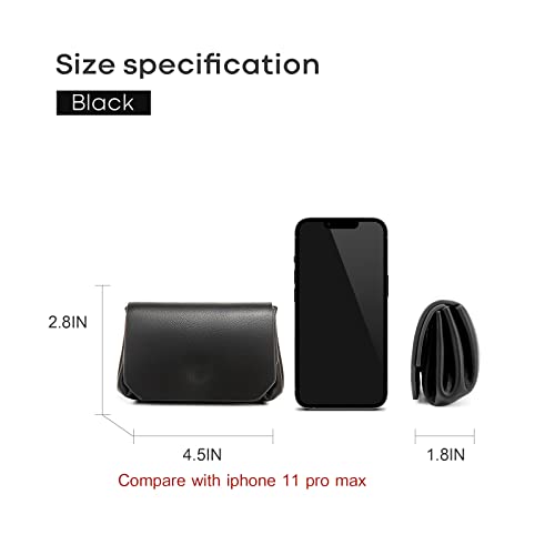 Aoluc Coin Purse For Women,Leather Change Purse Buckle Coin Pouch Small Wallet Card Case Holder Cute Mini Purse,Rfid Blocking Portable For Gift Black #TOP3